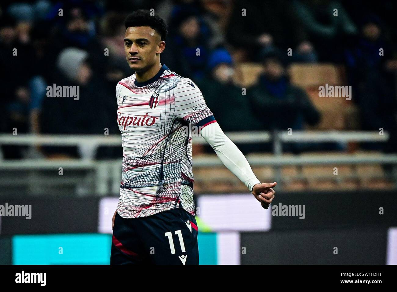 Milan, Italy, 20/12/2023, Dan Ndoye di Bologna durante la partita di Coppa Italia FC Internazionale vs Bologna allo Stadio San Siro di Milano, Italia il 21 dicembre 2023 crediti: Piero Cruciatti/Alamy Live News Foto Stock