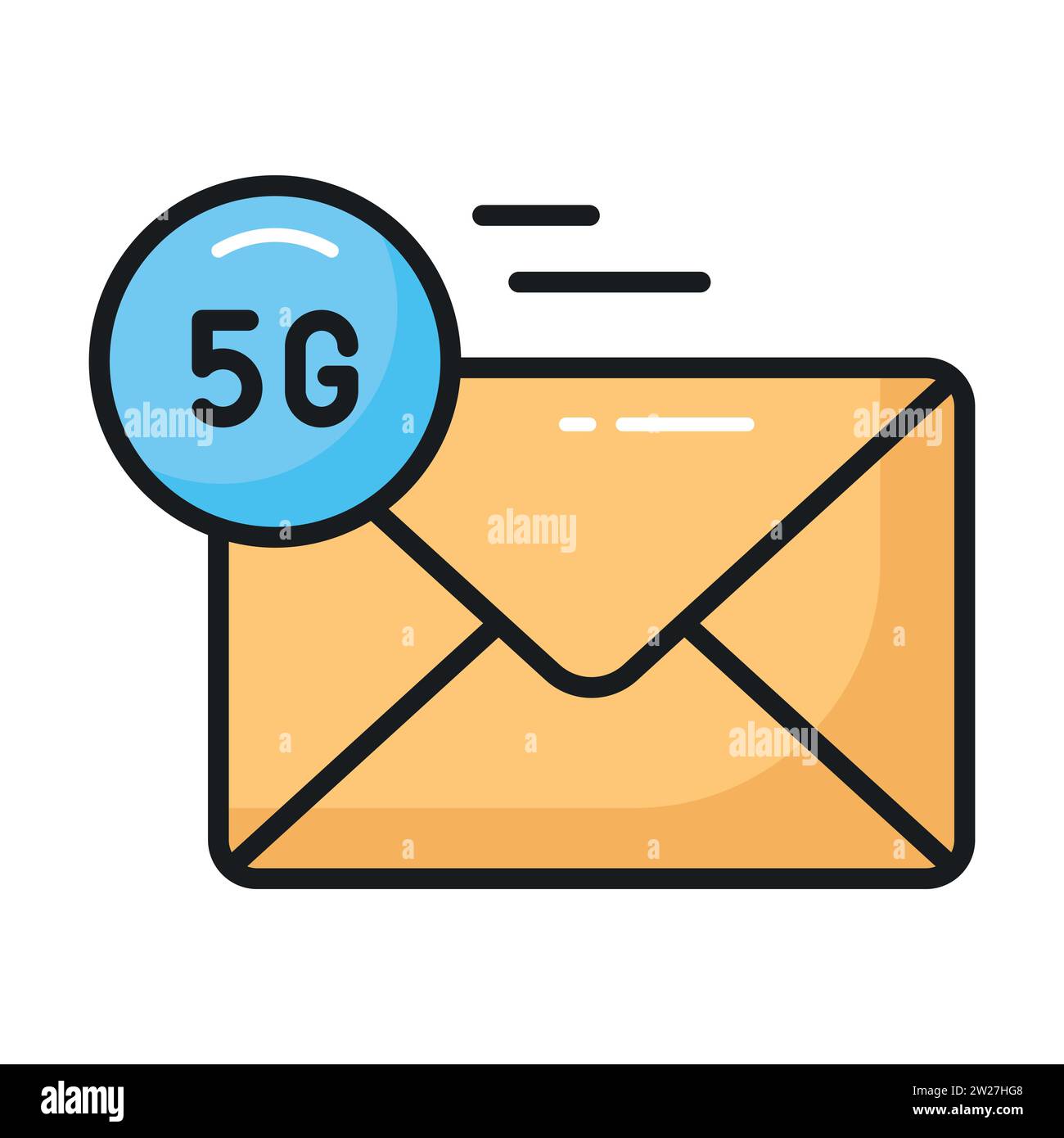 Un'icona della connessione di rete 5G in stile modificabile, icona pronta per noi Illustrazione Vettoriale