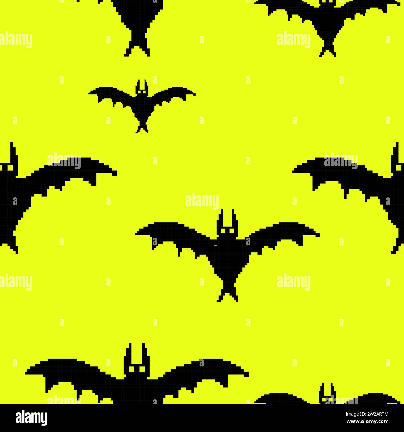 Pattern pixel art BAT senza cuciture Illustrazione Vettoriale