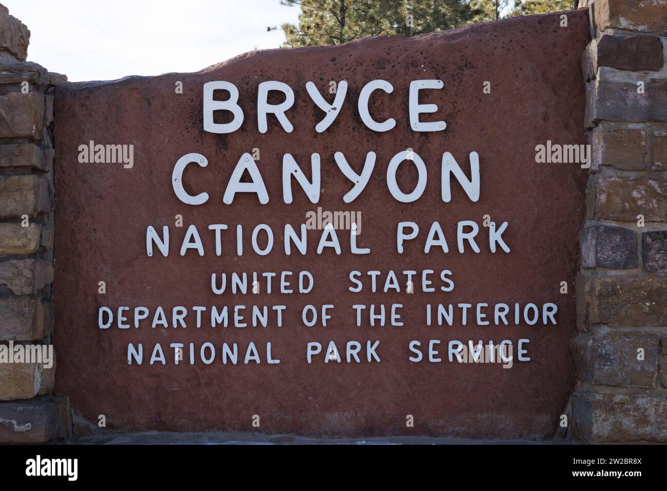 Insegna del Bryce Canyon National Park nello Utah, Stati Uniti. Immagine scattata il 10 dicembre 2023. © Belinda Jiao jiao.bilin@gmail.com 07598931257 https://www.b Foto Stock