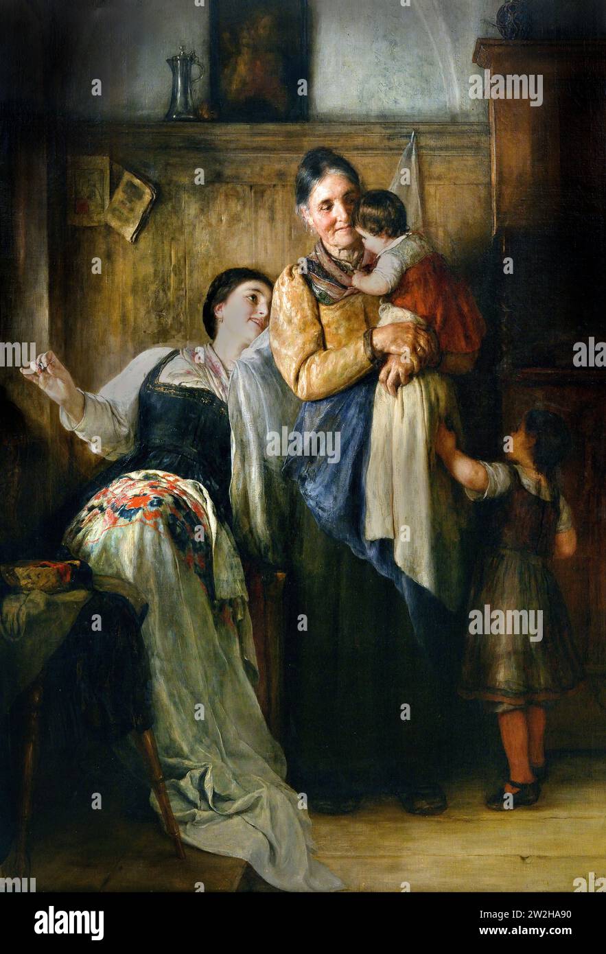 Gyzis Nikolaos (1842 - 1901), Peak-a-Boo Painting XIX-XX secolo, Galleria Nazionale, Atene, Grecia. Foto Stock