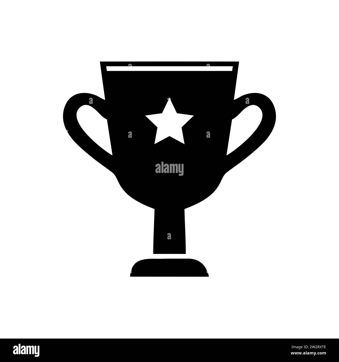 Icona della coppa vincente. Simbolo del trofeo campione, segno di premio sportivo. Premio vincitore, celebrazioni dei campioni concetto vincitore isolato su sfondo bianco. Ricompensa Illustrazione Vettoriale