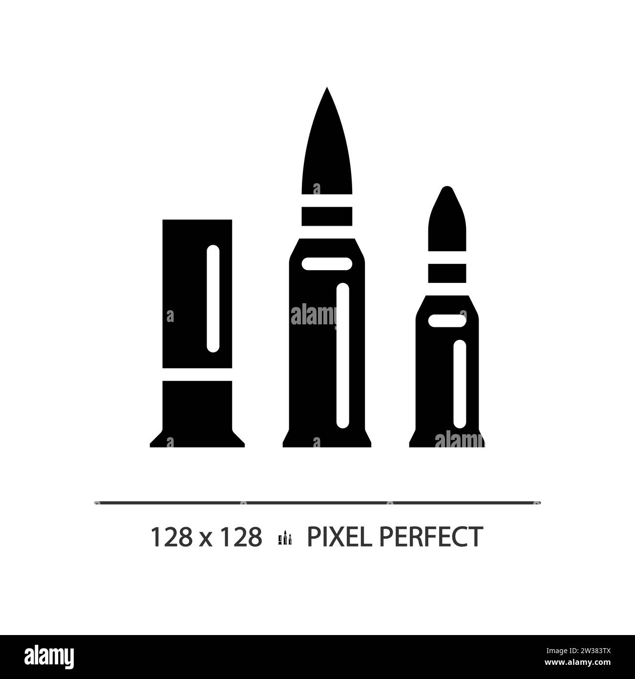 Icona del calibro del glifo semplice con perfezionamento pixel 2D. Illustrazione Vettoriale