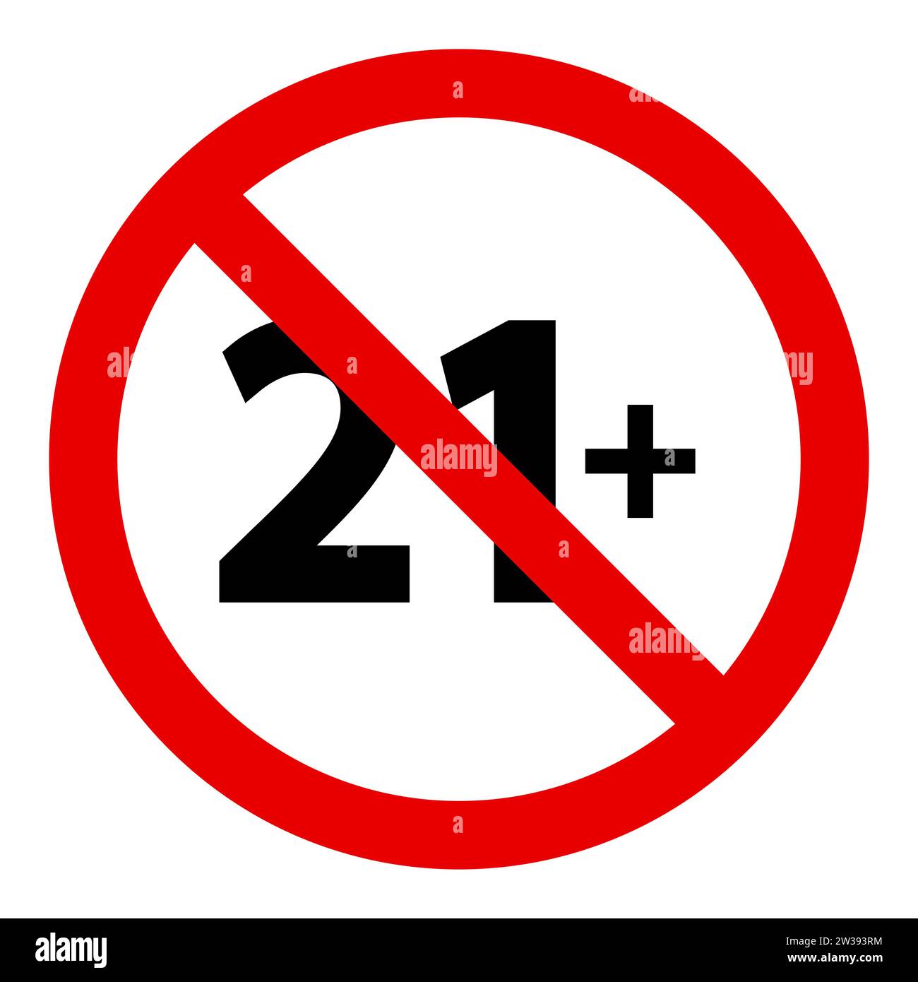 Icona barrata a 21 righe. Limite di età, film, serie TV, cartoni animati, cinema, genere, visualizzazione delle icone vettore Ban Border Illustrazione Vettoriale