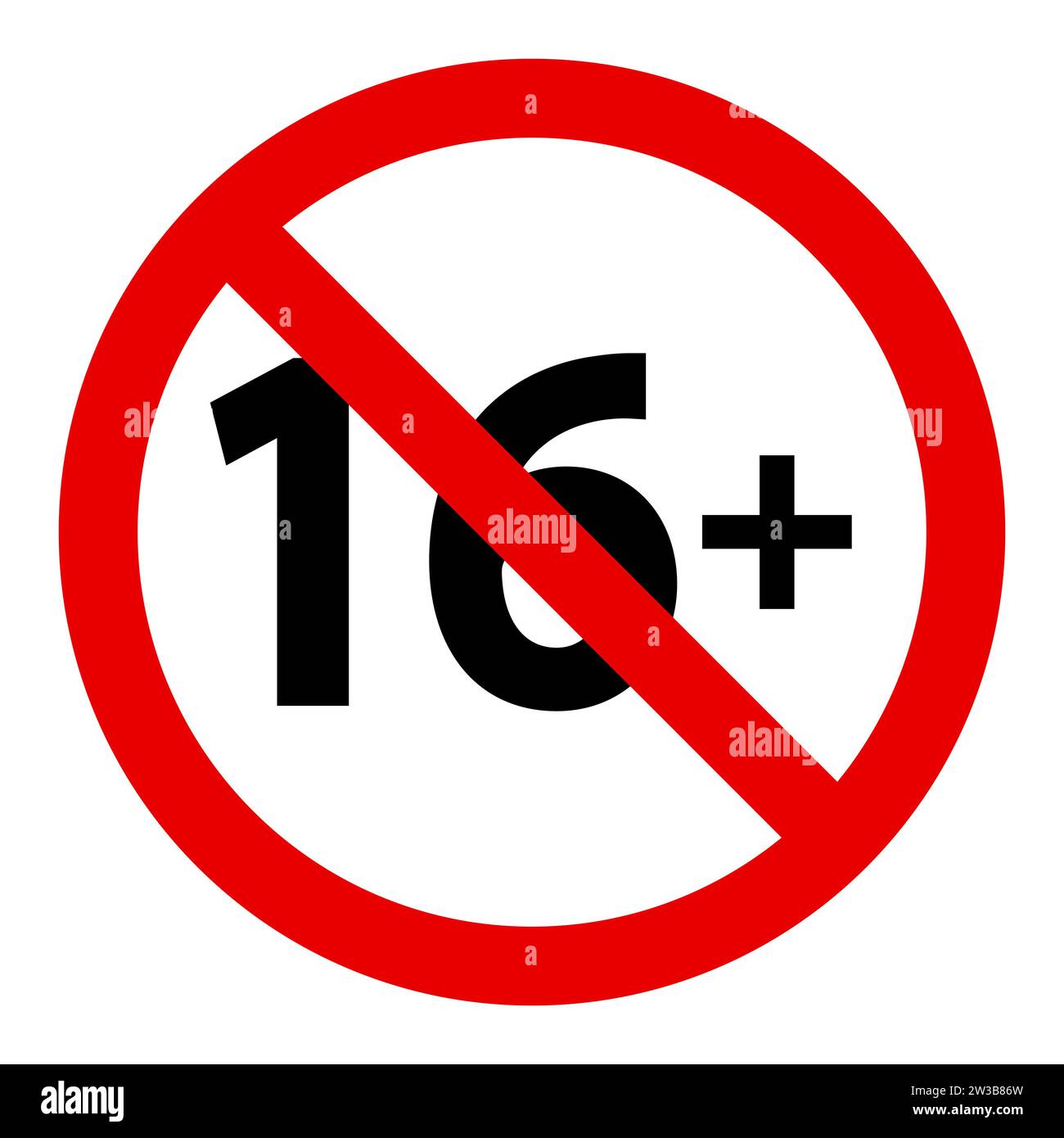Illustrazione barrata 16. Limite di età, film, serie TV, cartoni animati, cinema, genere visualizzazione icone vettore Ban Border Illustrazione Vettoriale