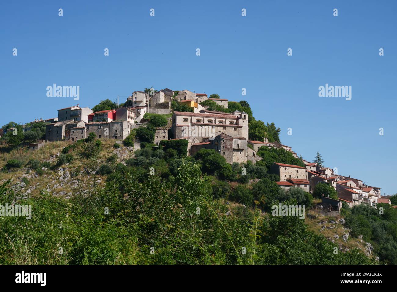 Longano, centro storico in provincia di Isernia, Molise, Italia Foto Stock