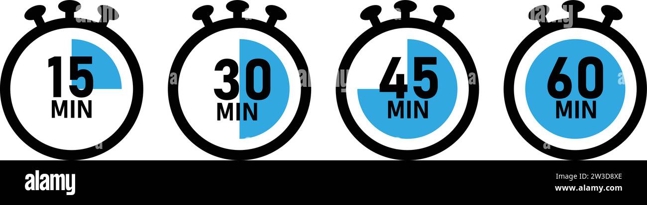 Icona timer impostata. cronometro giallo Illustrazione Vettoriale