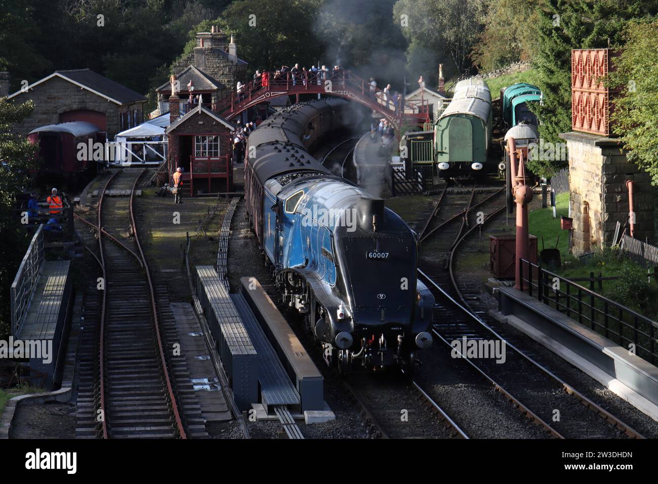 North Yorkshire Moors Railway, 50th Anniversary Steam Gala, 2023 - 60007, Sir Nigel Gresley, Goathland Foto Stock