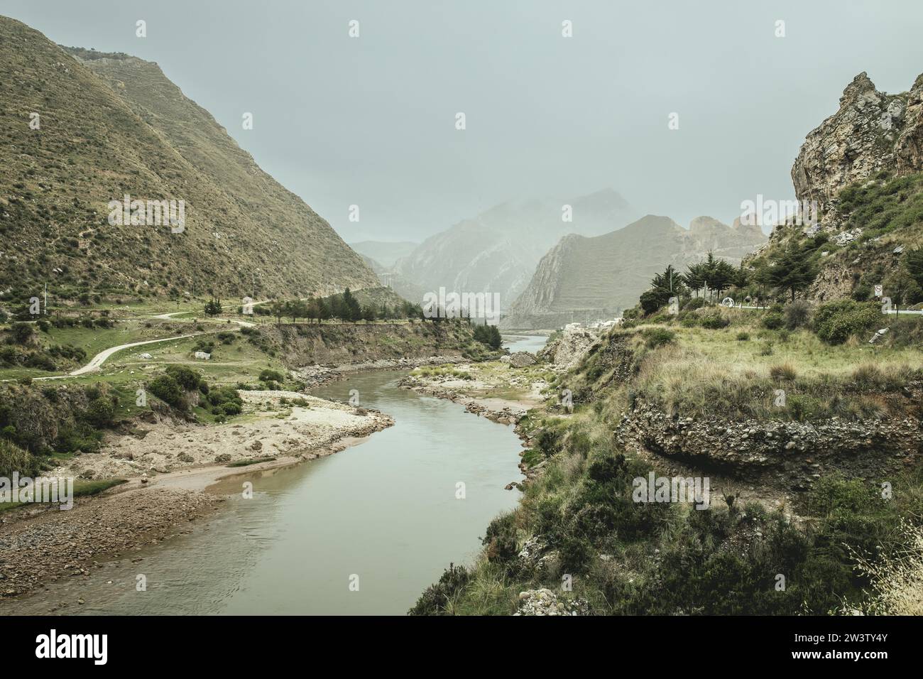 Valle del fiume Mantaro, Pachacaya, Perù Foto Stock