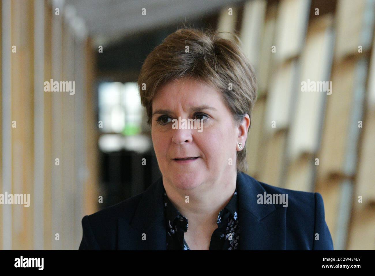 Edimburgo Scozia, Regno Unito 21 dicembre 2023. Ex primo ministro Nicola Sturgeon al Parlamento scozzese per le interrogazioni relative al primo ministro. credit sst/alamy live news Foto Stock