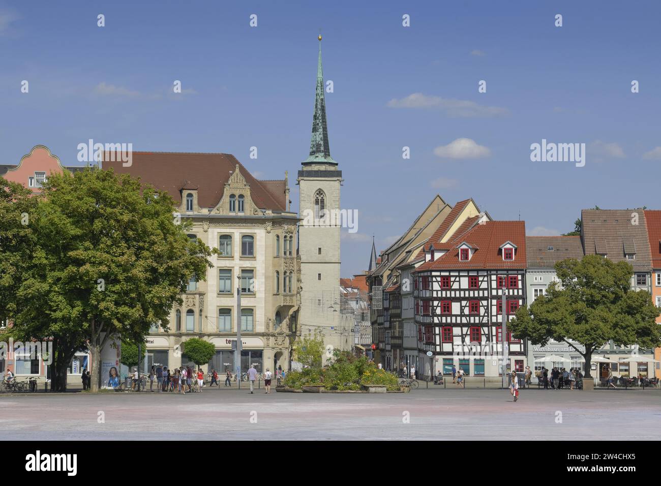 Altbauten, Domplatz, Erfurt, Thüringen, Deutschland Foto Stock