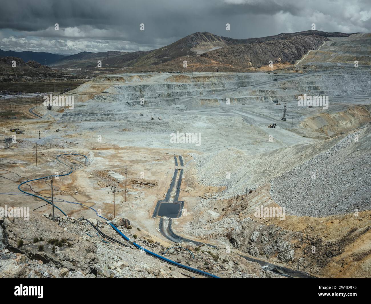 Miniera a cielo aperto del consorzio cinese Minera Chinalco Peru, Ticlio, Perù Foto Stock