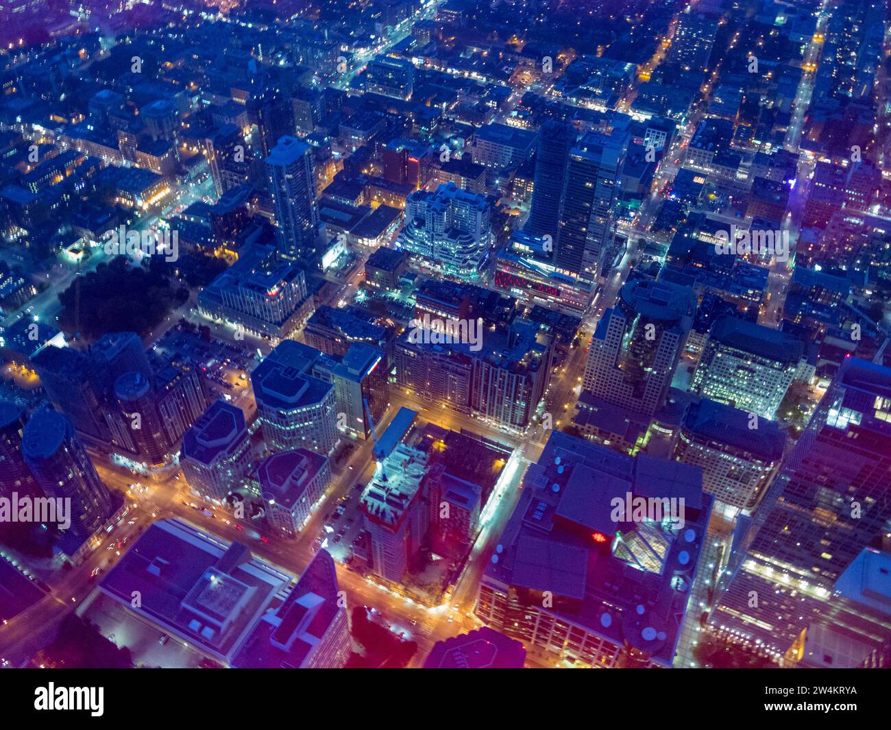 Vista del centro di Toronto vista dalla CN Tower, Toronto, Ontario, Canada. Foto Stock