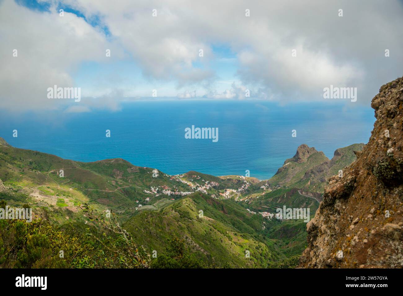 Taganana, Valle del Taganana, Barranco de la Iglesia, macizo de anaga (Montanas de Anaga), Las, Tenerife, Isole Canarie, Spagna Foto Stock