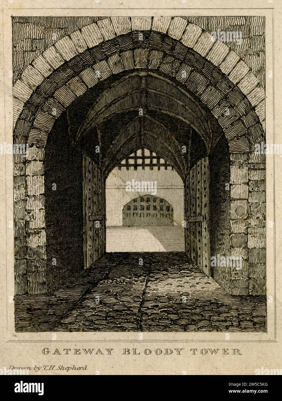 Stampa intitolata "Gateway Bloody Tower" Foto Stock