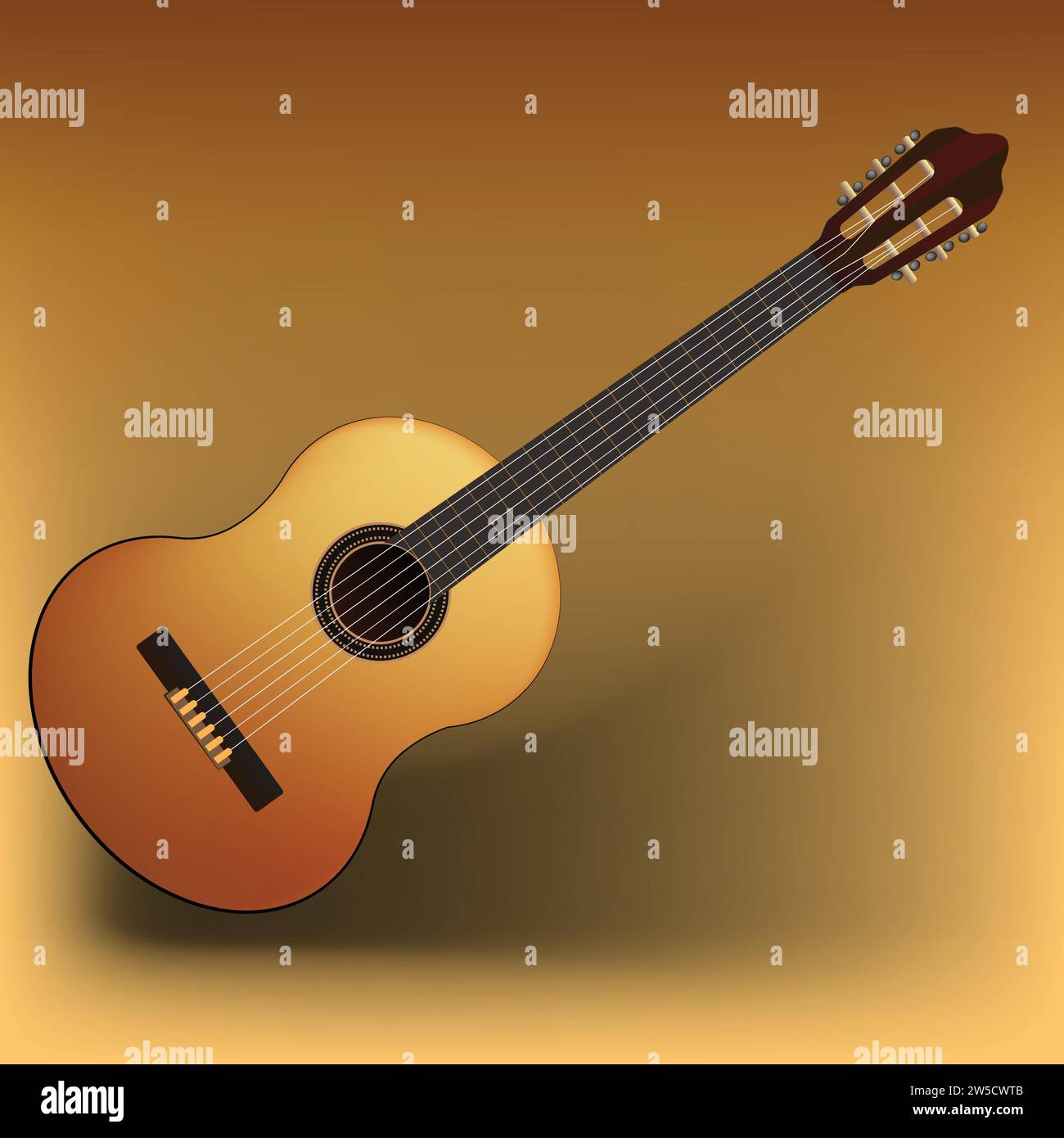 illustrazione di strumenti musicali per chitarra Illustrazione Vettoriale
