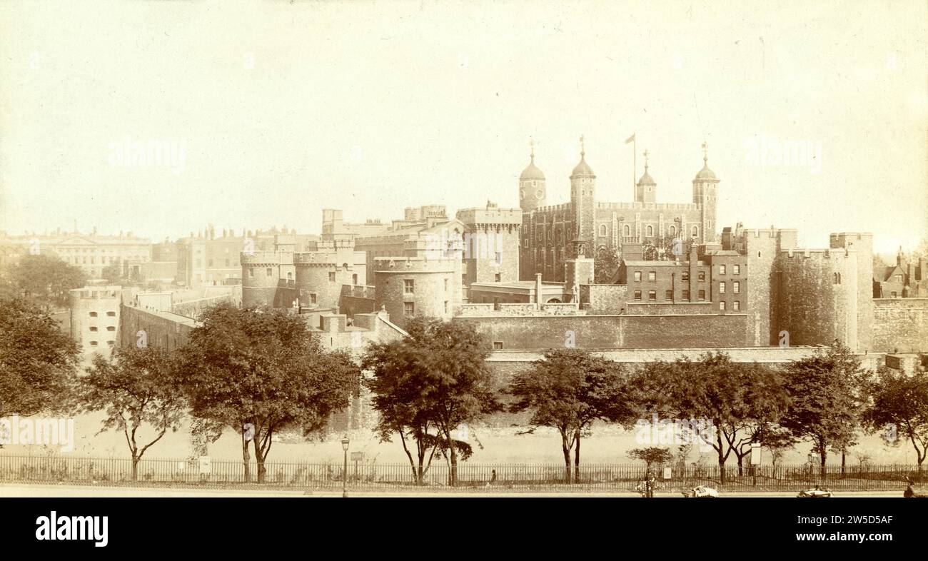 Fotografia della Torre di Londra da ovest, 1917, Gran Bretagna Foto Stock