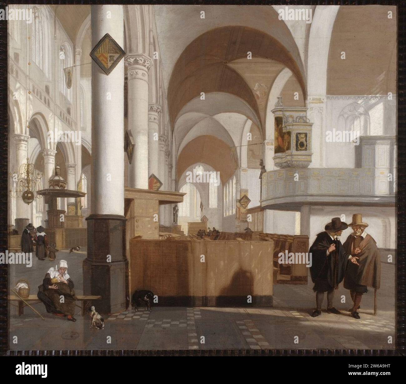 E. de Witte - Interieur van de Oude Kerk te Amsterdam Foto Stock