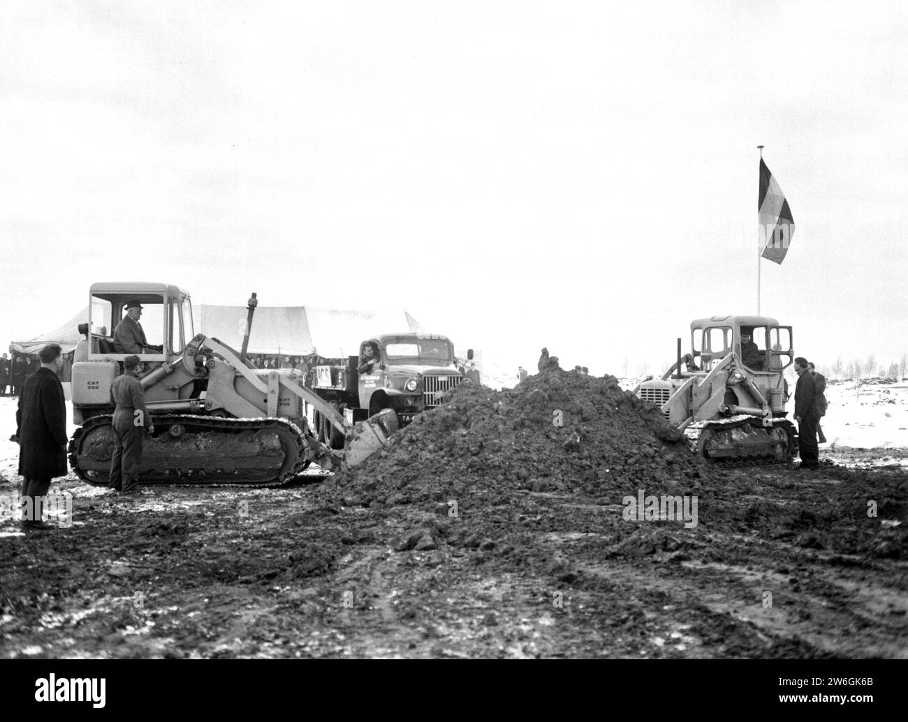 Inizio della costruzione di una nuova stazione e di un complesso per l'aeroporto di Schiphol, CA. 15 gennaio 1963 Foto Stock