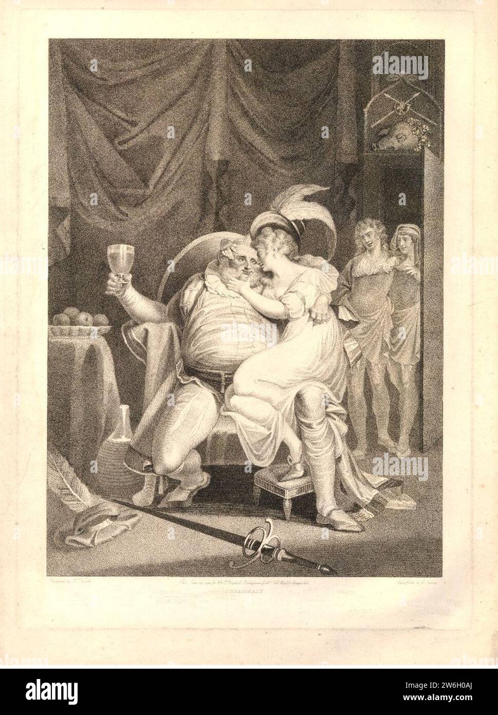 William Satchwell Leney - seconda parte di Re Enrico il quarto, atto II, scena IV Shakespeare Gallery, 1795. Foto Stock