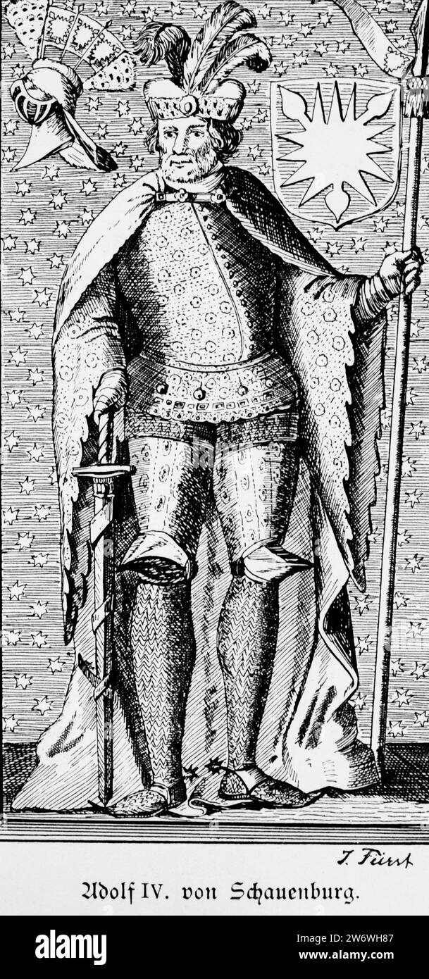 Nobile Adolfo IV di Schauenburg 1225 - 1238, Conte di Holstein und StorMan 1227 - 1238, Schleswig-Holstein, Germania settentrionale, Europa Foto Stock