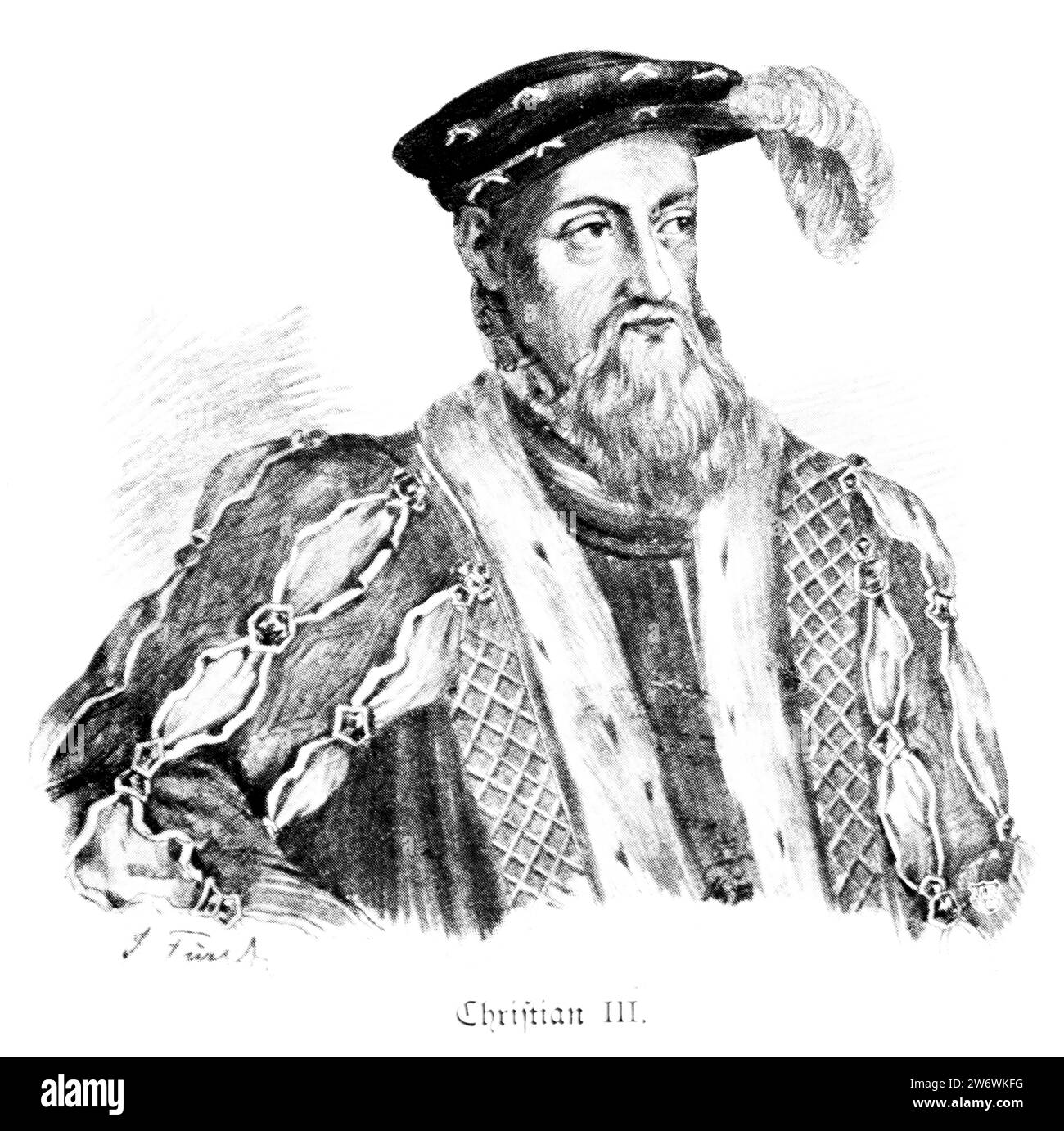 Re Cristiano III di Danimarca e Norvegia dal 1534 al 1559, visse dal 1503 al 1559, Danimarca, Norvegia, Schleswig-Gottorf, Europa Foto Stock