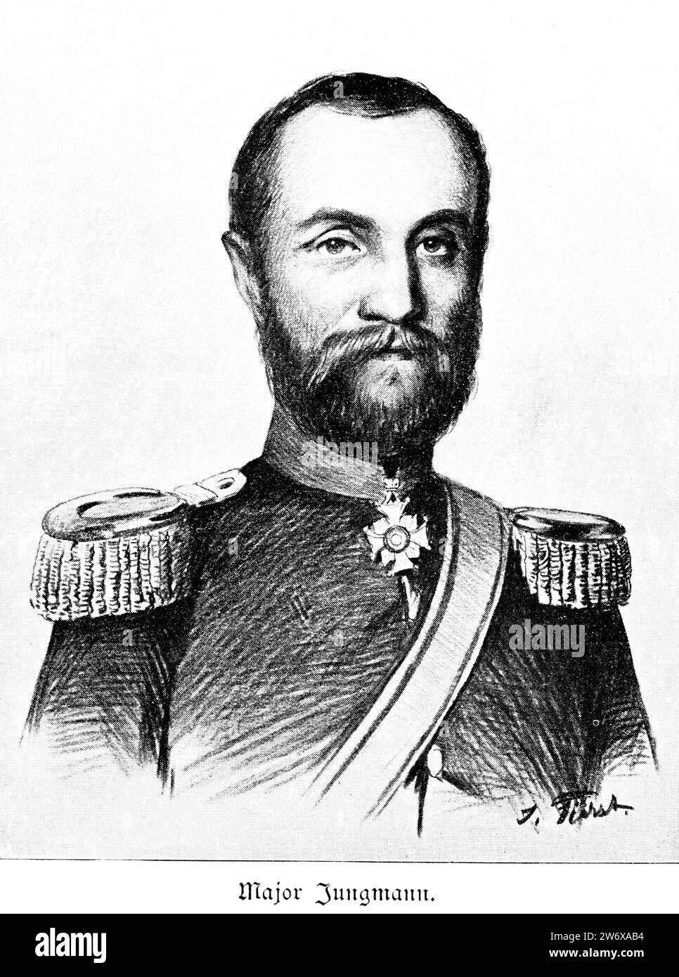 Eduard Julius Jungmann, ufficiale dell'esercito nella guerra dello Schleswig-Holstein, XIX secolo, Schleswig-Holstein, Germania del Nord, Europa Foto Stock