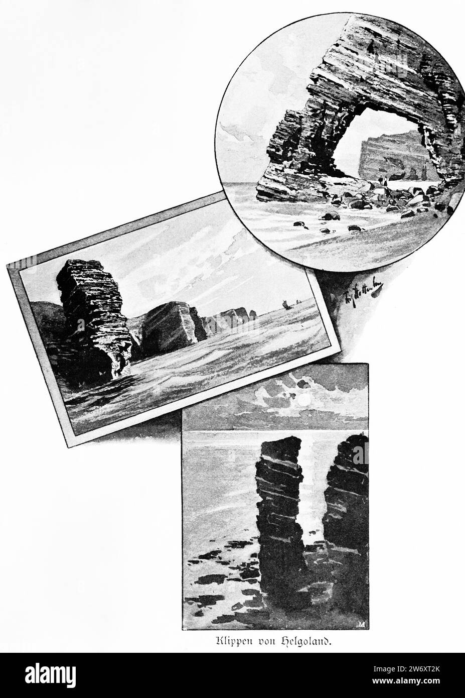 Isola di Heligoland, isola di arenaria rossa, distretto di Pinneberg, Schleswig-Holstein, Germania settentrionale, Foto Stock