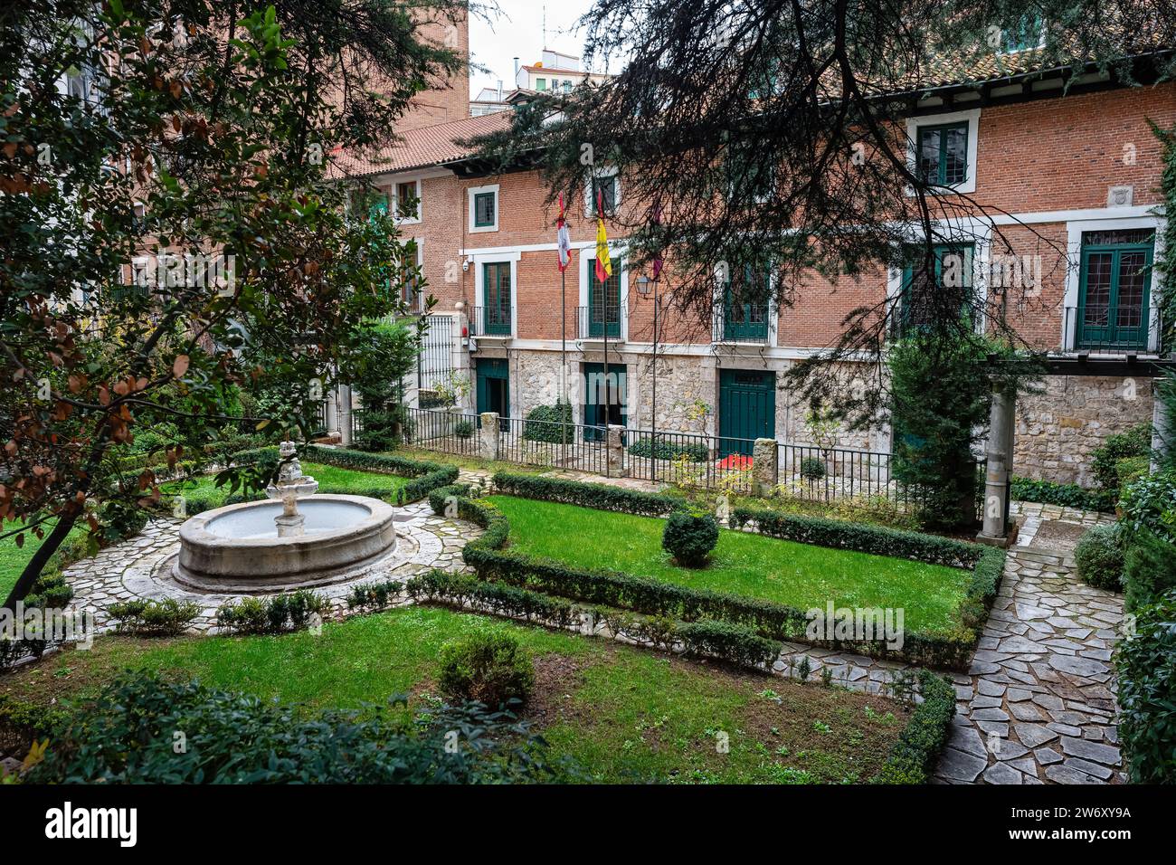 Ex casa di Cervantes nel centro storico della città monumentale di Valladolid. Foto Stock