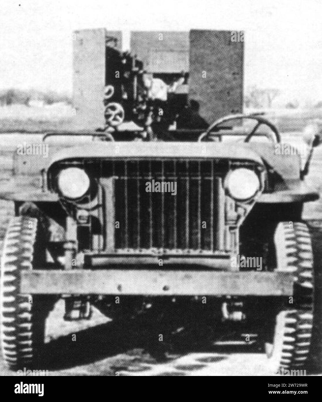 Willys 6x6 "Super-Jeep" 37 mm T14 carrello motore a pistola n.1, anteriore. Foto Stock