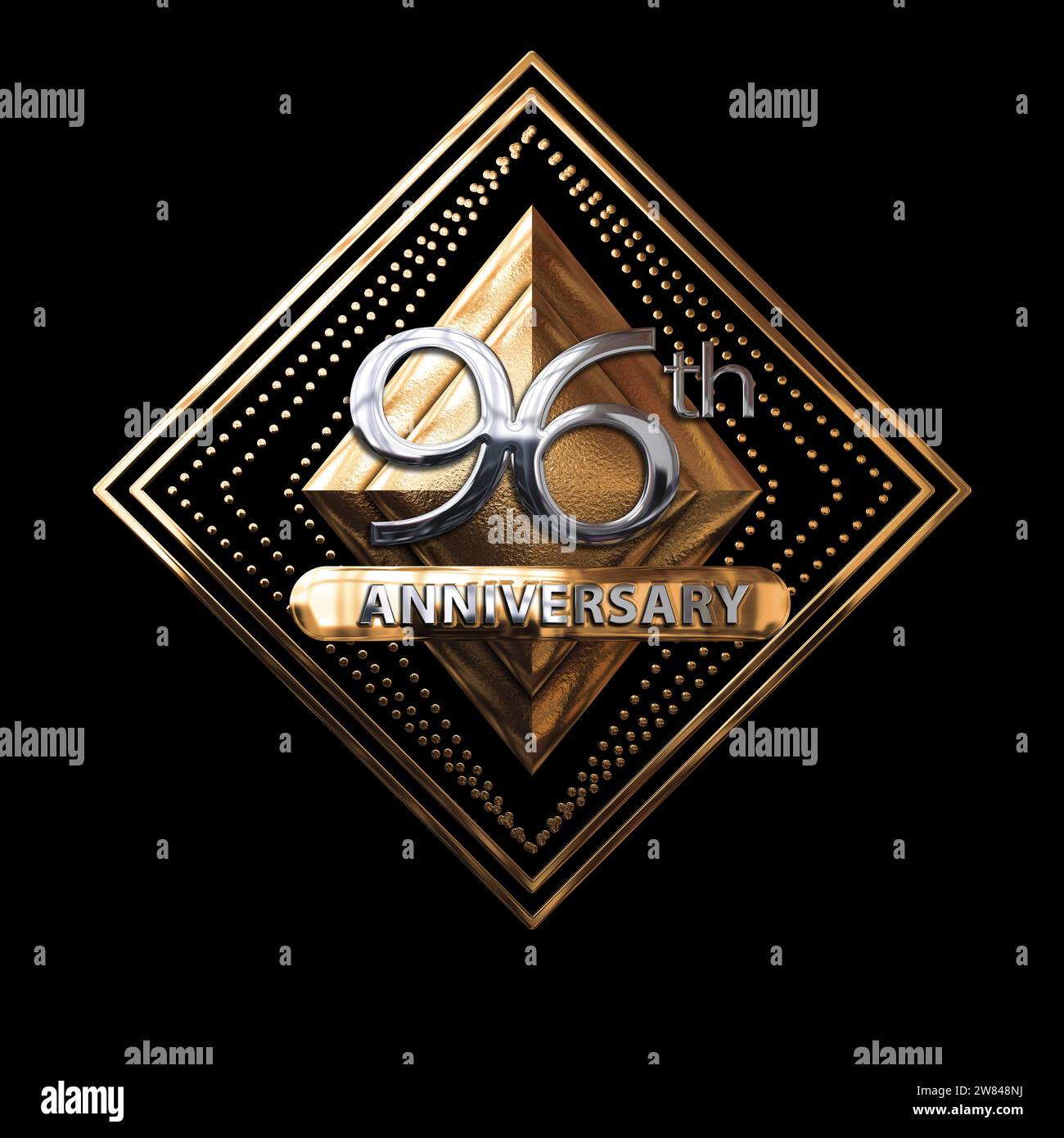 simbolo d'oro con argento per il 96° anniversario Foto Stock