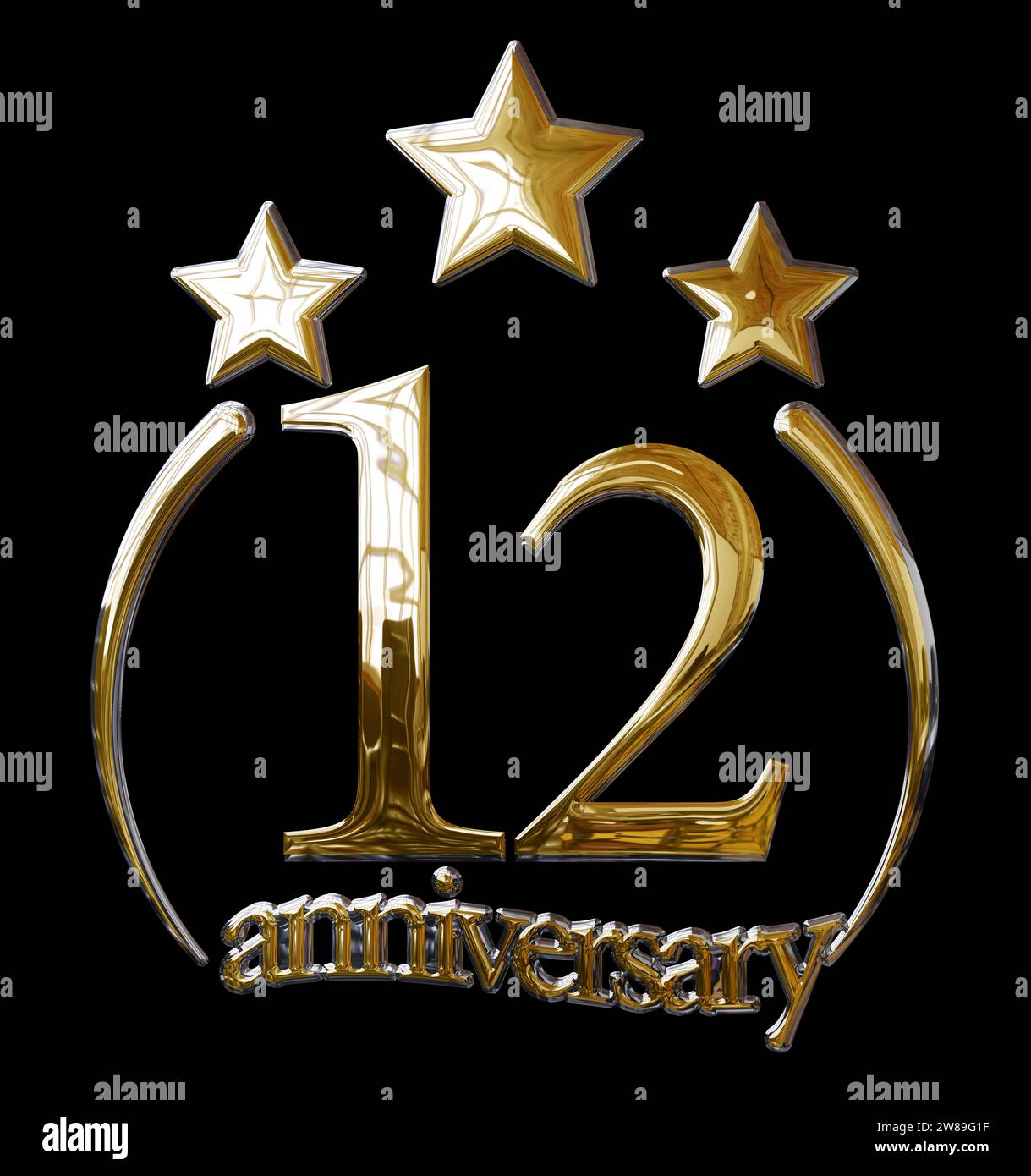 12 ANNI ANNIVERSARIO ORO Foto Stock