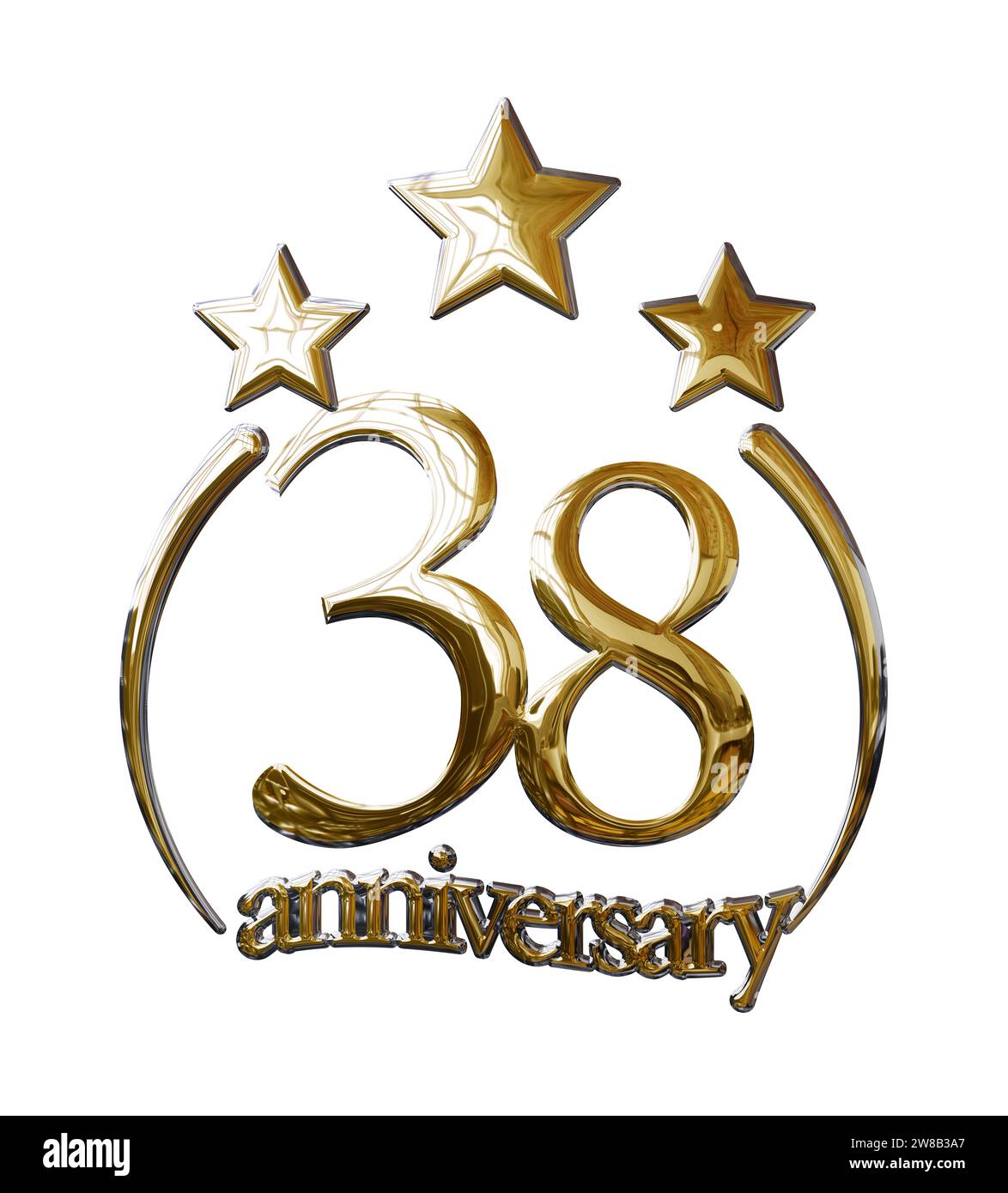 38 ANNI ANNIVERSARIO ORO Foto Stock