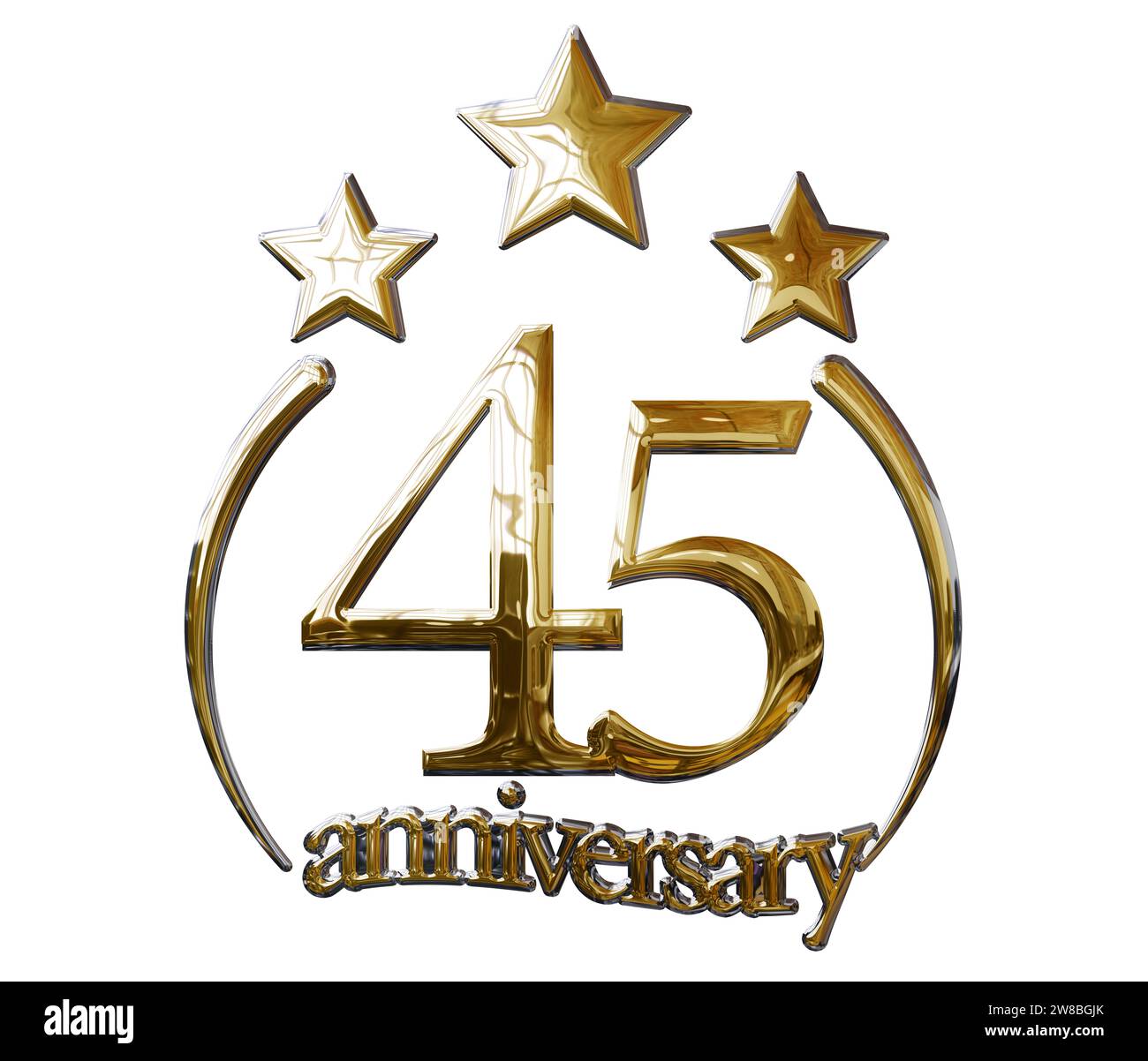 45 ANNI ANNIVERSARIO ORO Foto Stock
