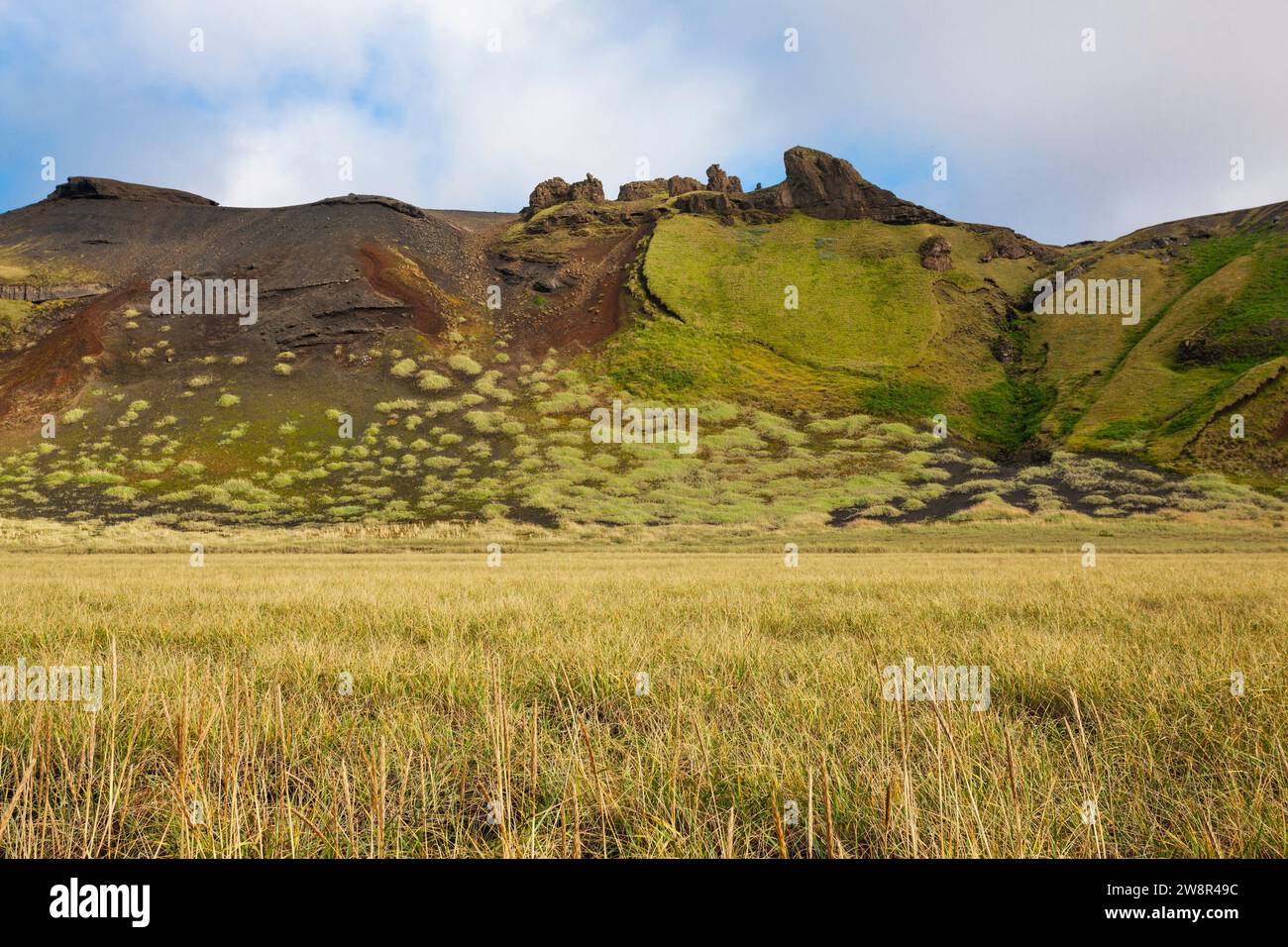 Montagna in un paesaggio panoramico, Islanda Foto Stock