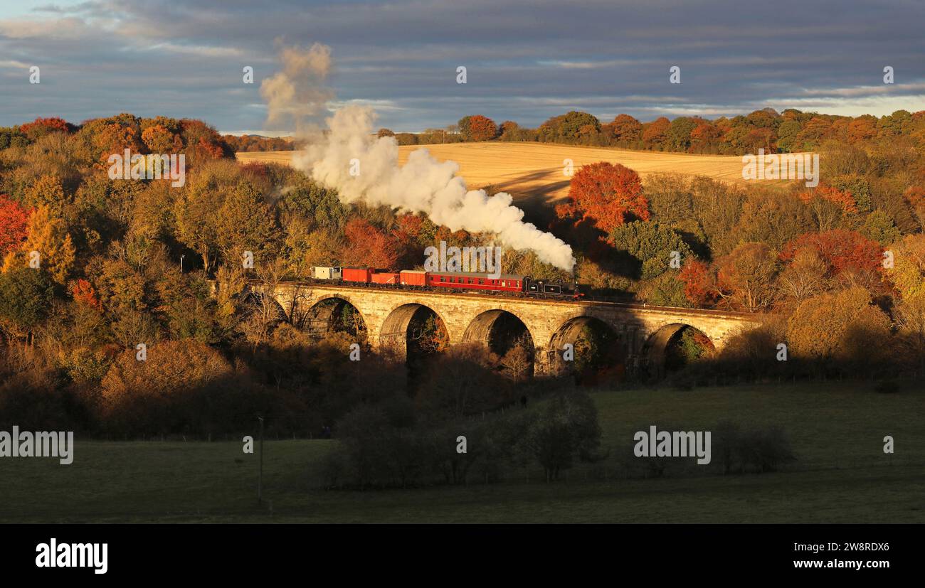 55260 si dirige sul viadotto Avon sulla Bo'ness & Kinneil RLY sulla 5.11.23 Foto Stock