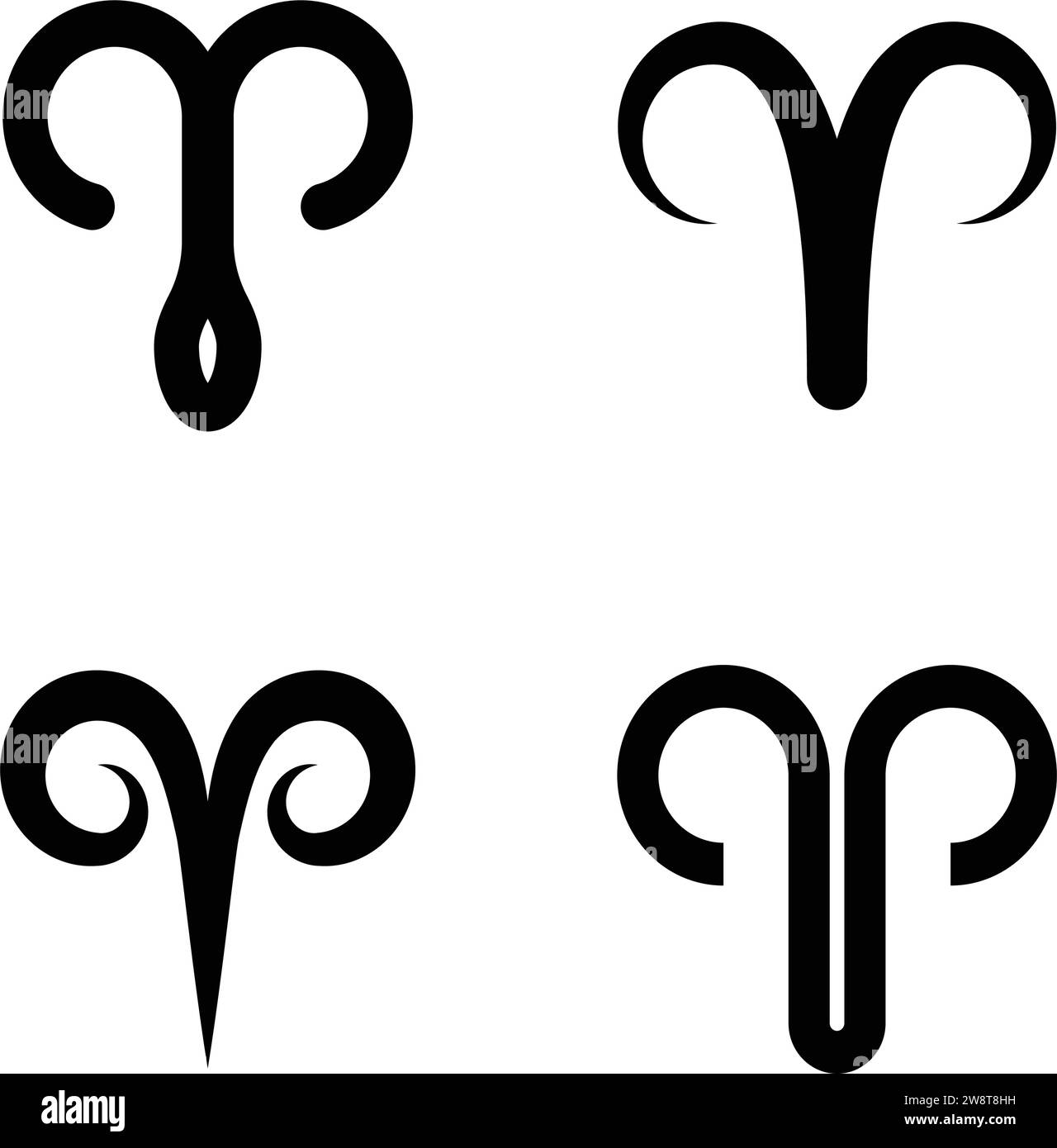 Icona simbolo zodiaco Ariete disegno illustrativo vettoriale Illustrazione Vettoriale