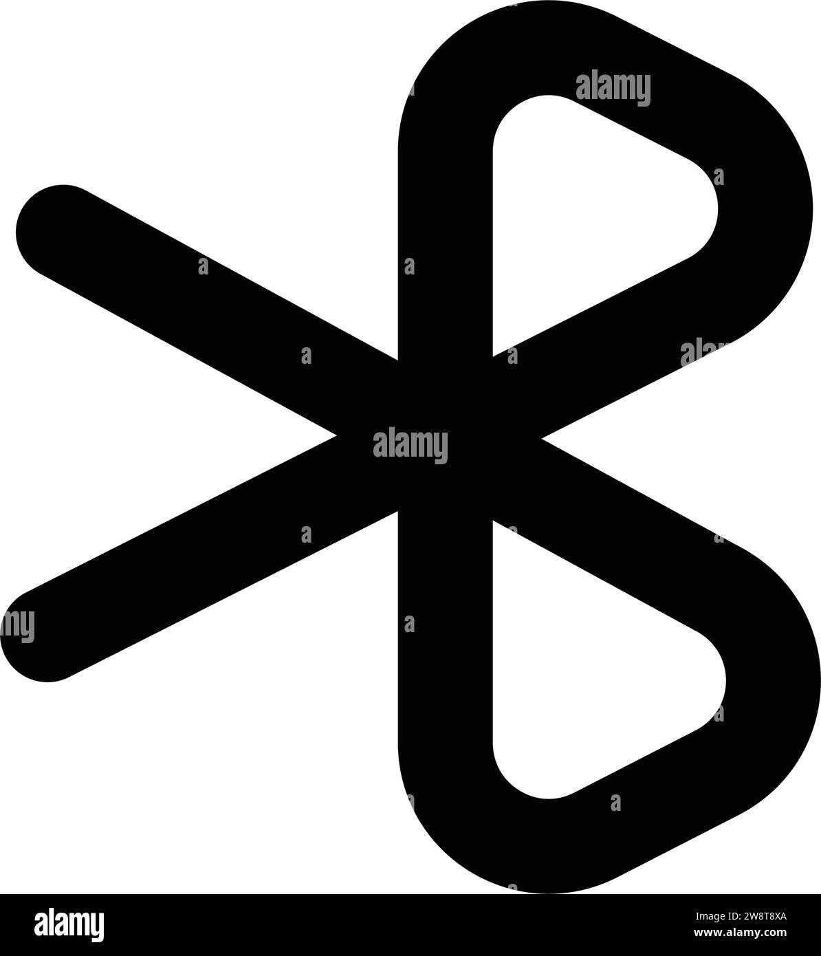 Icona simbolo Bluetooth disegno illustrativo vettoriale Illustrazione Vettoriale