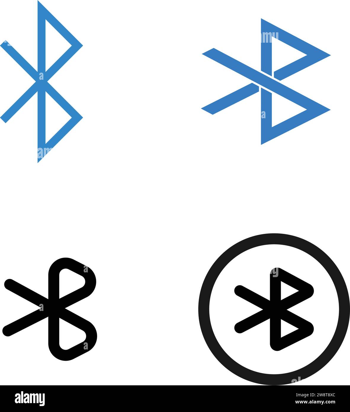 Icona simbolo Bluetooth disegno illustrativo vettoriale Illustrazione Vettoriale