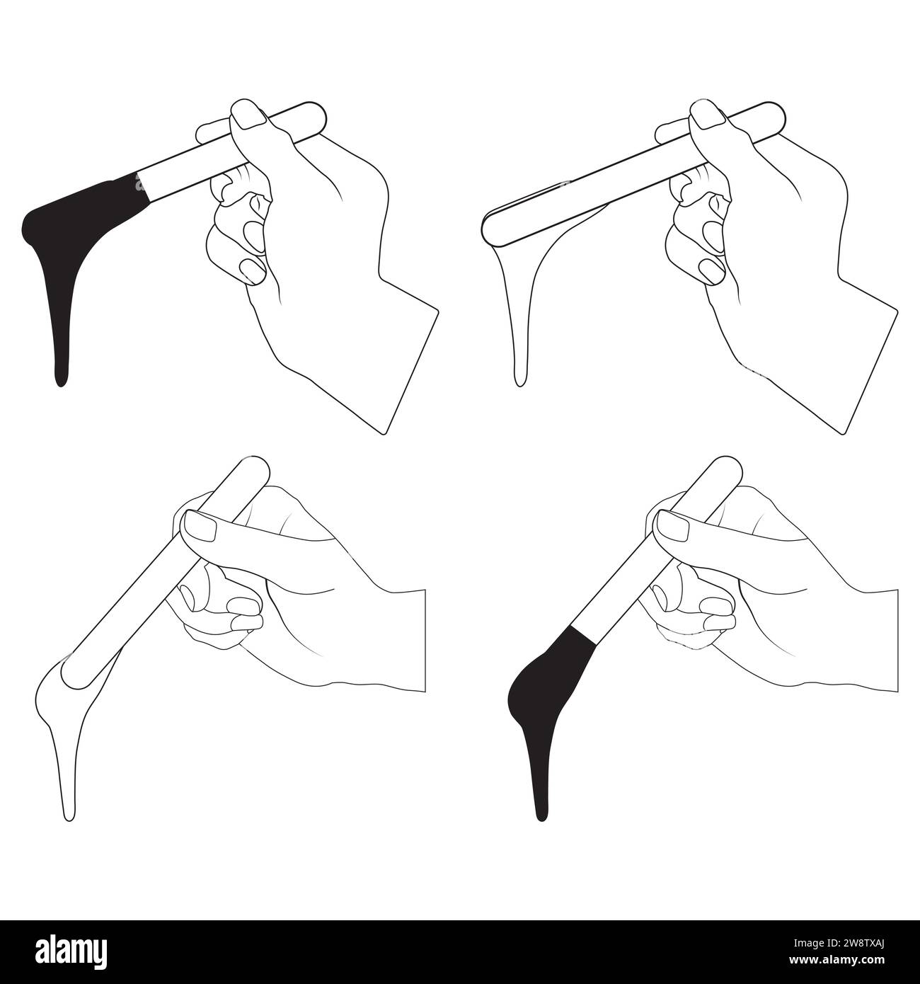 Vettoriale per ceretta, silhouette per ceretta, cera brasiliana, Clipart per cera per corpo, cera brasiliana, rimozione dei peli, cera brasiliana PNG, Lima per taglio ceretta Foto Stock