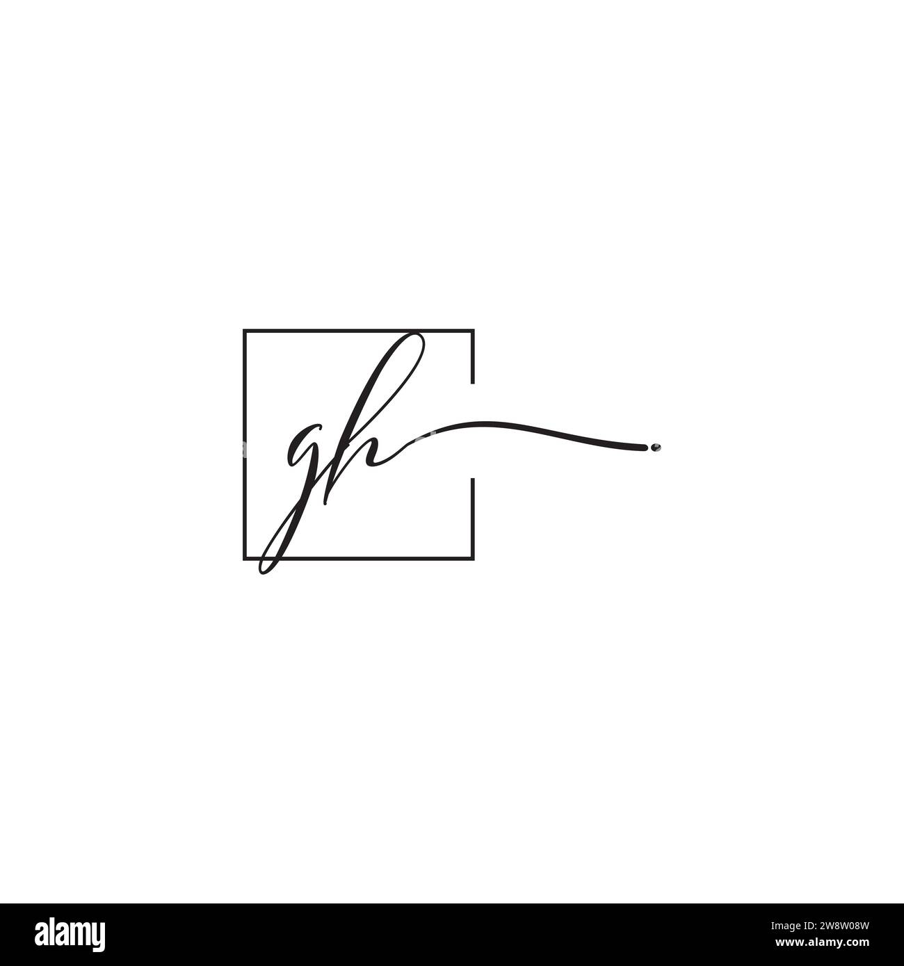 Logo GH siganture con design professionale di alta qualità che stampa bene su qualsiasi supporto di stampa Illustrazione Vettoriale