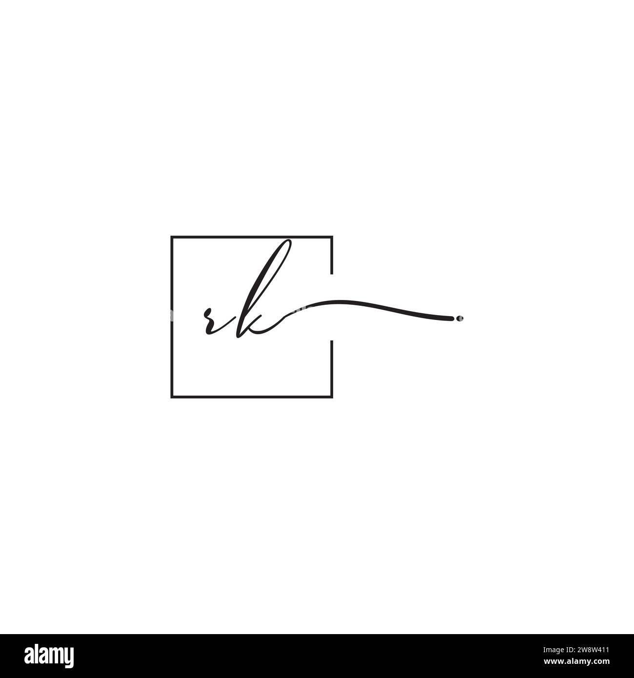Logo RK siganture con design professionale di alta qualità che stampa bene su qualsiasi supporto di stampa Illustrazione Vettoriale