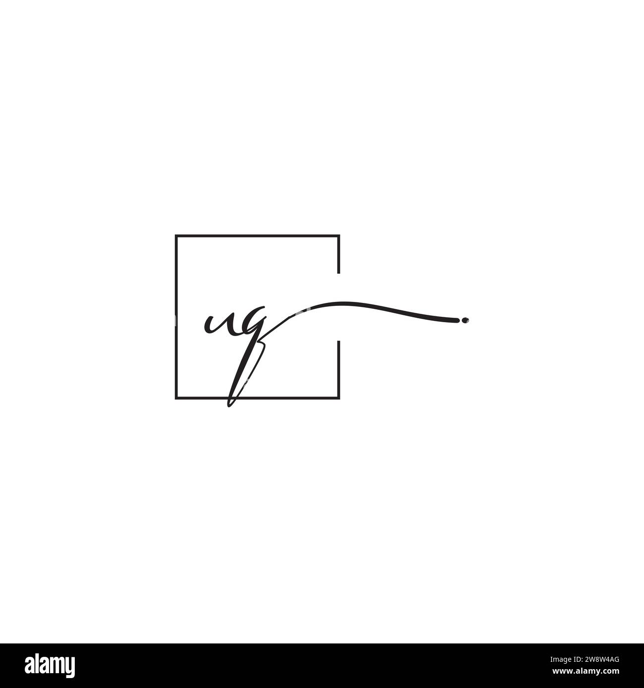 Logo siganture UQ in design professionale di alta qualità che stampa bene su qualsiasi supporto di stampa Illustrazione Vettoriale