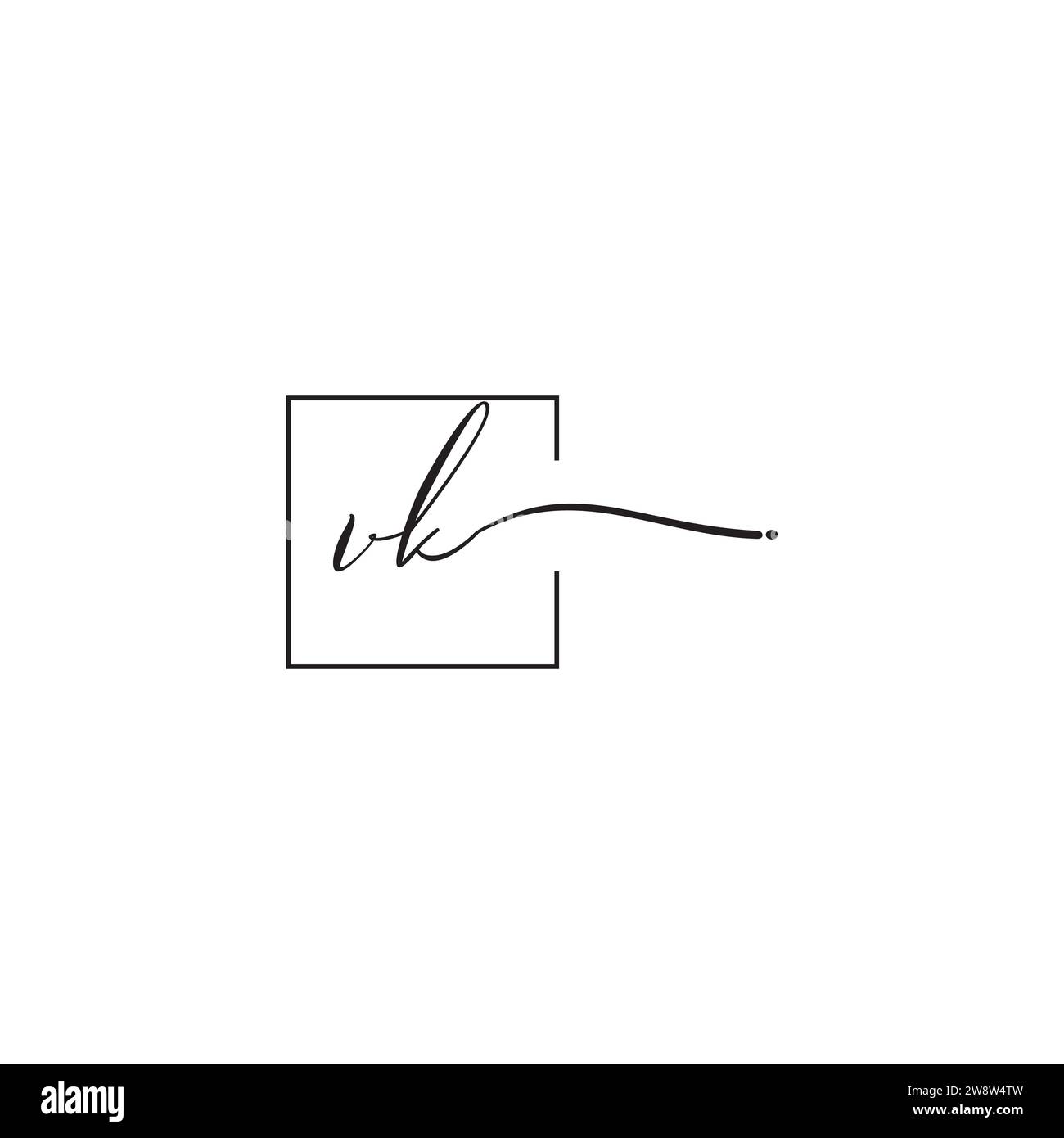 Logo VK siganture dal design professionale di alta qualità che stampa bene su qualsiasi supporto di stampa Illustrazione Vettoriale