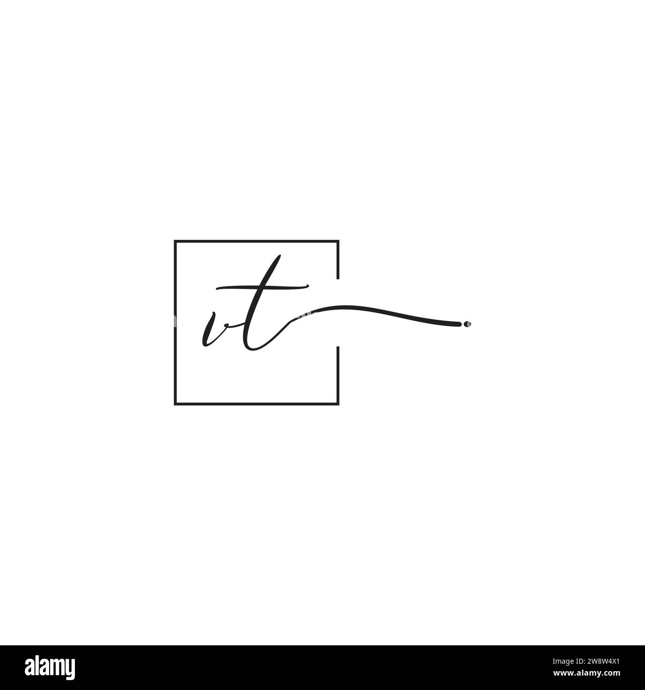 Logo VT siganture in design professionale di alta qualità che stampa bene su qualsiasi supporto di stampa Illustrazione Vettoriale