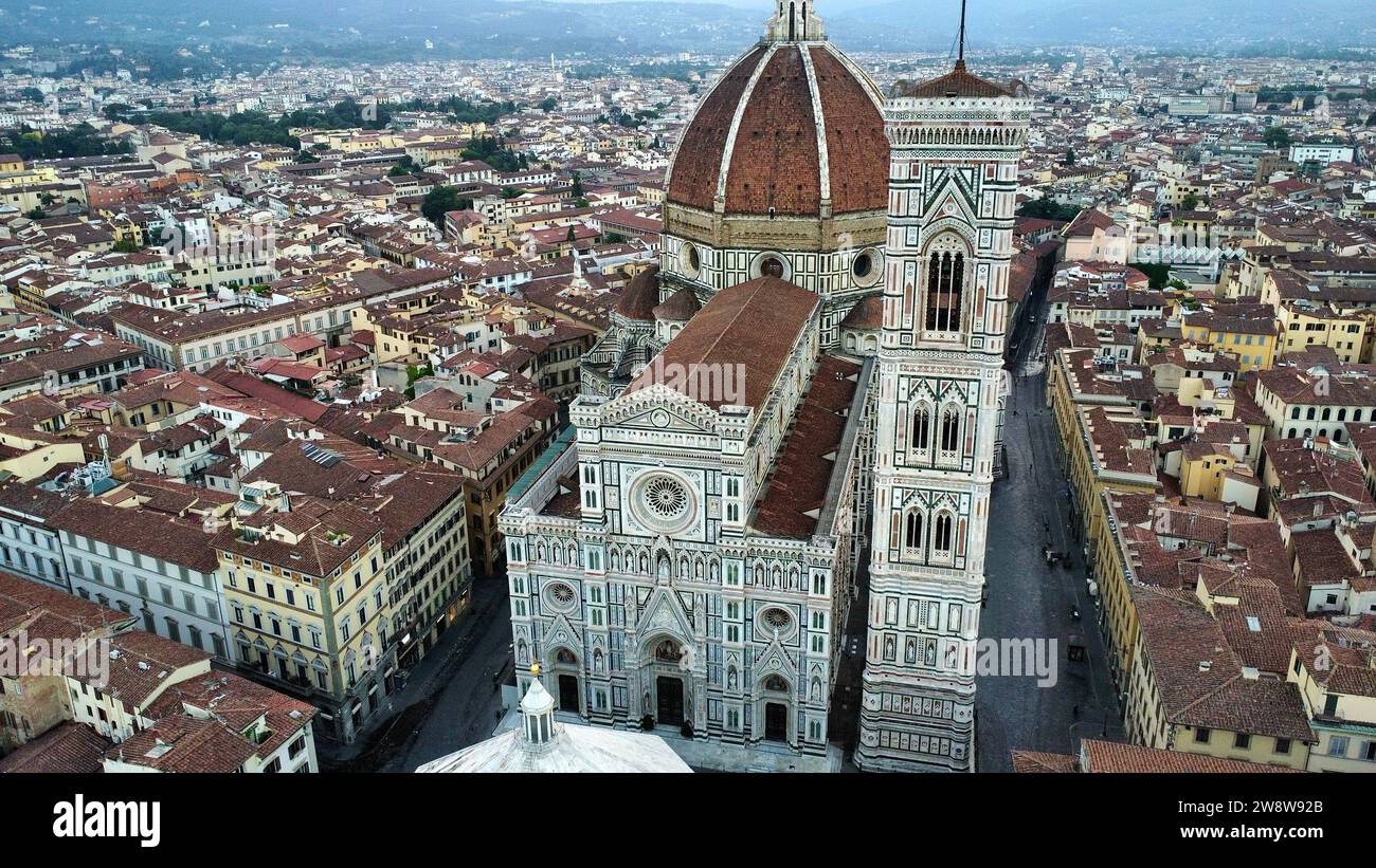 Foto drone Cattedrale di Santa Maria del Fiore Firenze Italia Europa Foto Stock