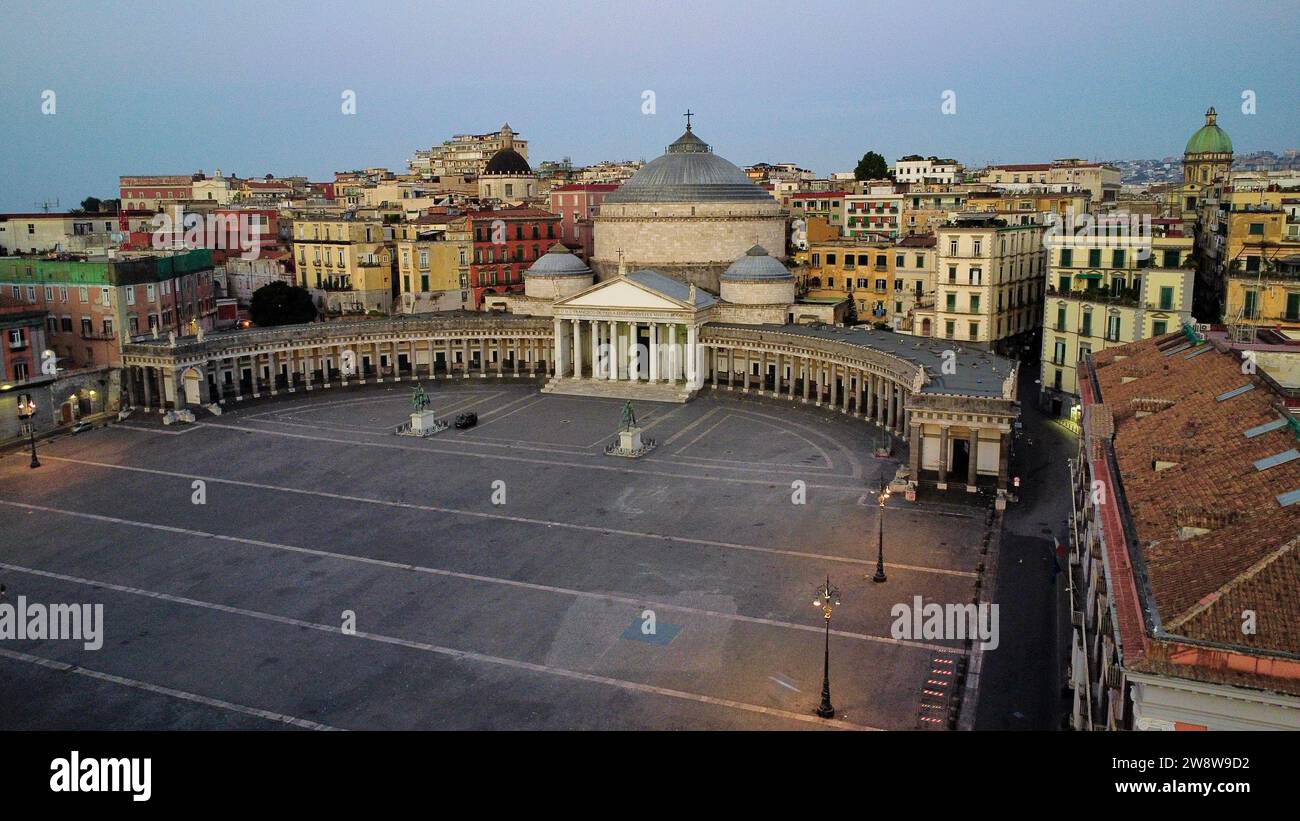 Foto drone basilica di San Francesco di Paola Napoli Italia europa Foto Stock