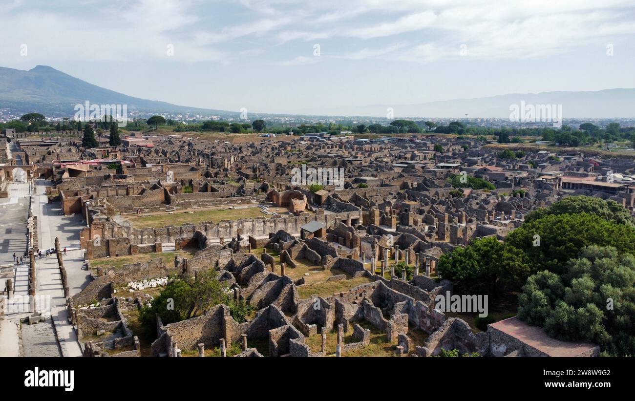 Foto drone Pompei Napoli Italia europa Foto Stock