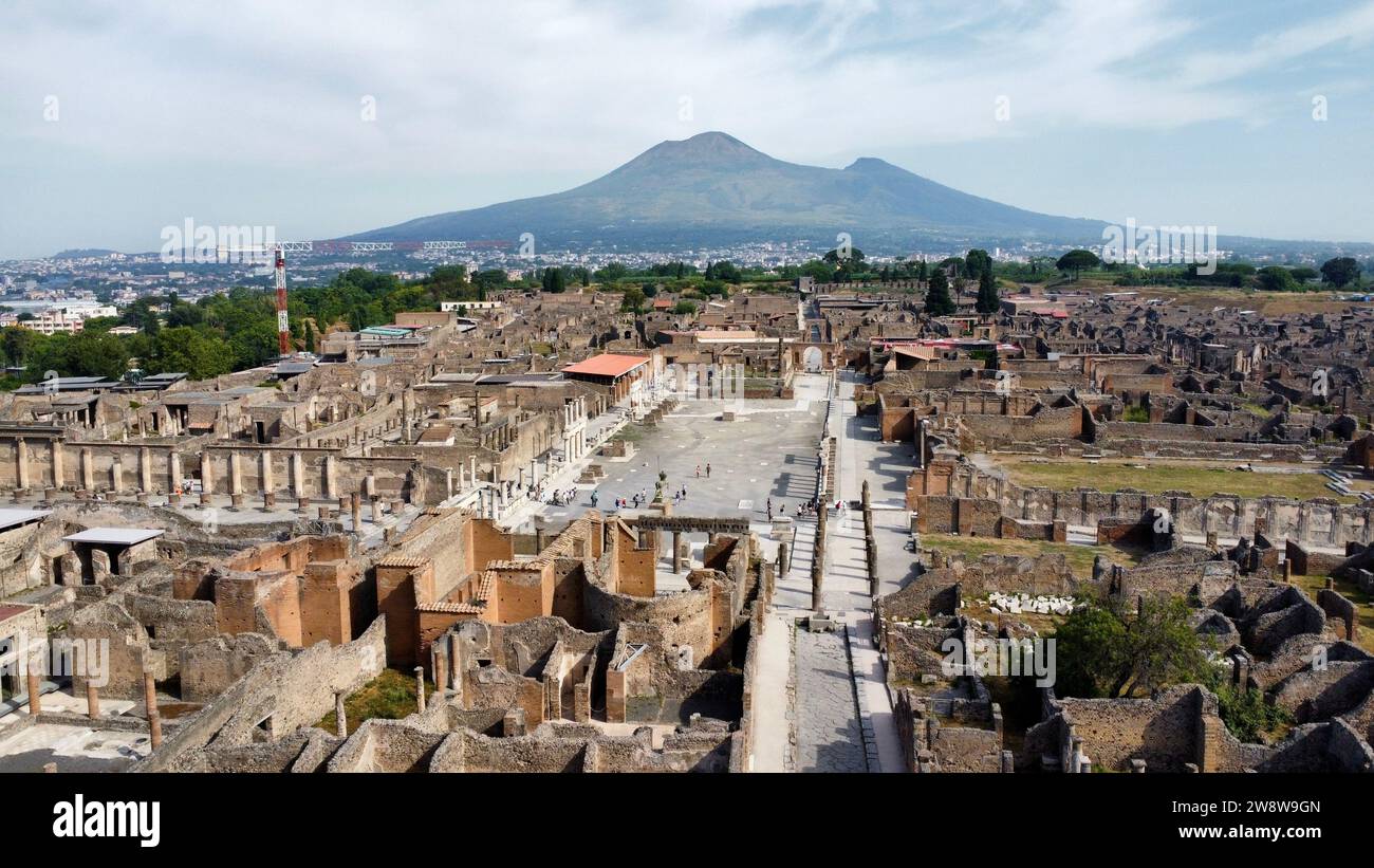 Foto drone Pompei Napoli Italia europa Foto Stock
