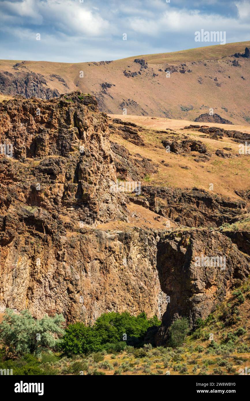 Si affaccia sulla Succor Creek State Natural area, Oregon Foto Stock